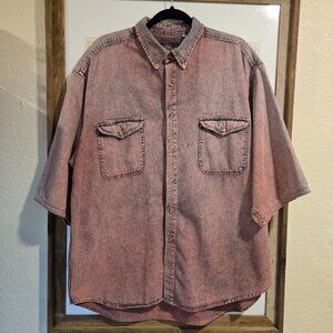 Vintage Greatland Apparel Cotton Acid Wash Button Front Shirt Men's XL